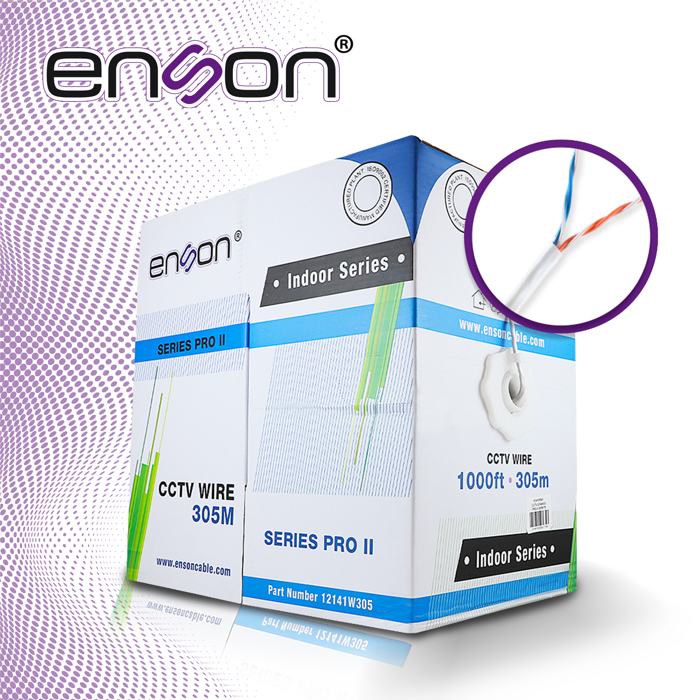 CABLE UTP ENSON 12141W305 4C/24 COLOR BLANCO SERIE PRO-II 100% COBRE IDEAL PARA INSTALACIONES DE CCTV ANALOGICO (VIDEO Y