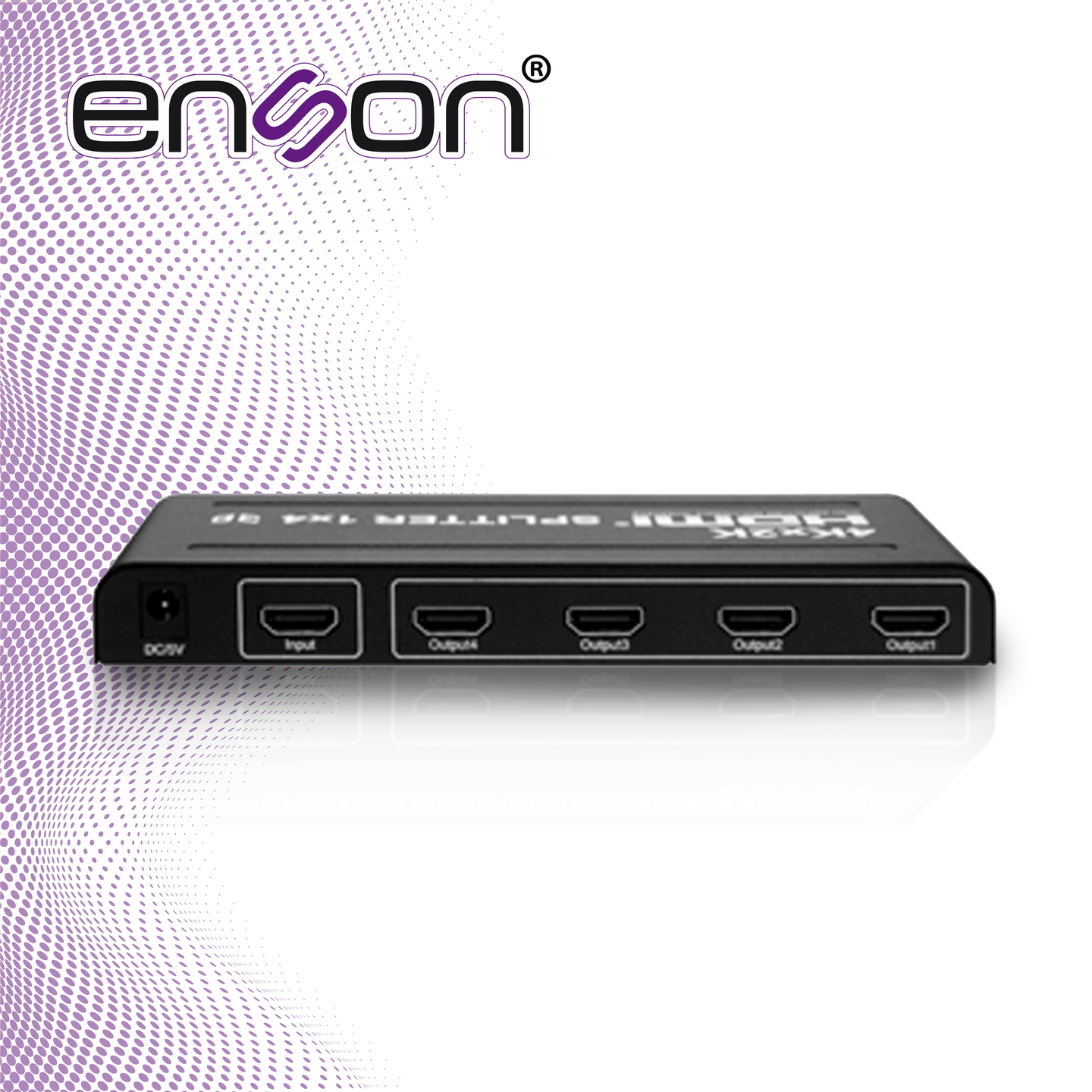 DISTRIBUIDOR HDMI ENSON ENS-HDMI14 CON UNA ENTRADA Y CUATRO SALIDAS HDMI PARA DISTRIBUIR EL VIDEO DE UN DISPOSITIVO (LAP