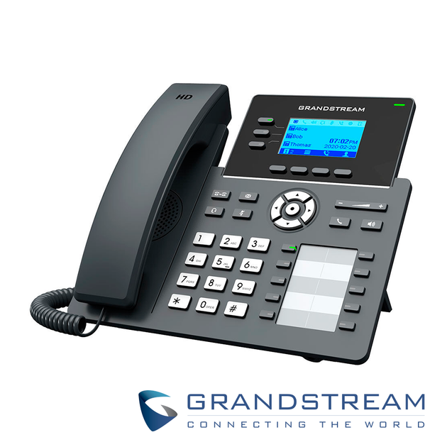 TELEFONO IP GRADO CARRIER GRANDSTREAM GRP2604P / 6 CUENTAS SIP / 3 LINEAS / PANTALLA LCD / 10 TECLAS PROGRAMABLES / CONF