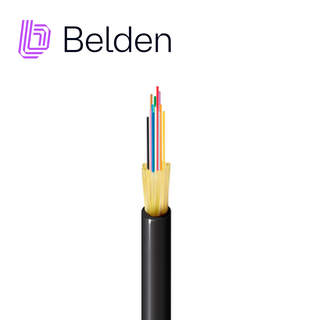 FIBRA OPTICA BELDEN FD4D012R9 / INTERIOR/EXTERIOR / NEGRO / OM4 / 12 HILOS / FORRO PVC / OFNR / BOBINA / 1,640 PIES 500 