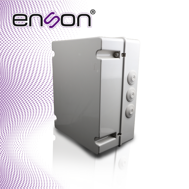 CAJA PLASTICA RECTANGULAR ENSON ENS-NEM30 FABRICADA EN PLASTICO ABS GRIS / MEDIDAS 300 × 380 × 180 MM / GRADO DE PROTECC