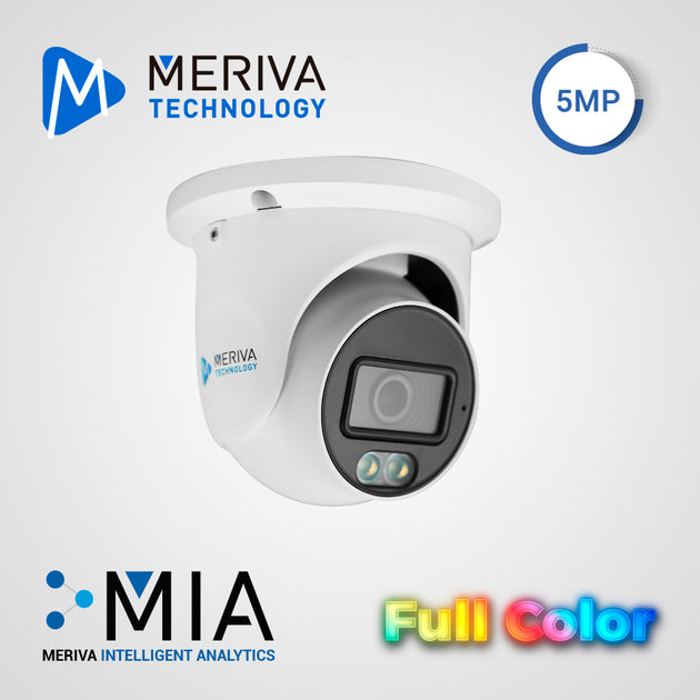 CAMARA IP TURRET MERIVA TECHNOLOGY MTD-FC500FA / 5MP / H.265+ / 2.8MM / 20 - 30M LUZ CALIDA / IP67 / METALICA / 12 VCD /