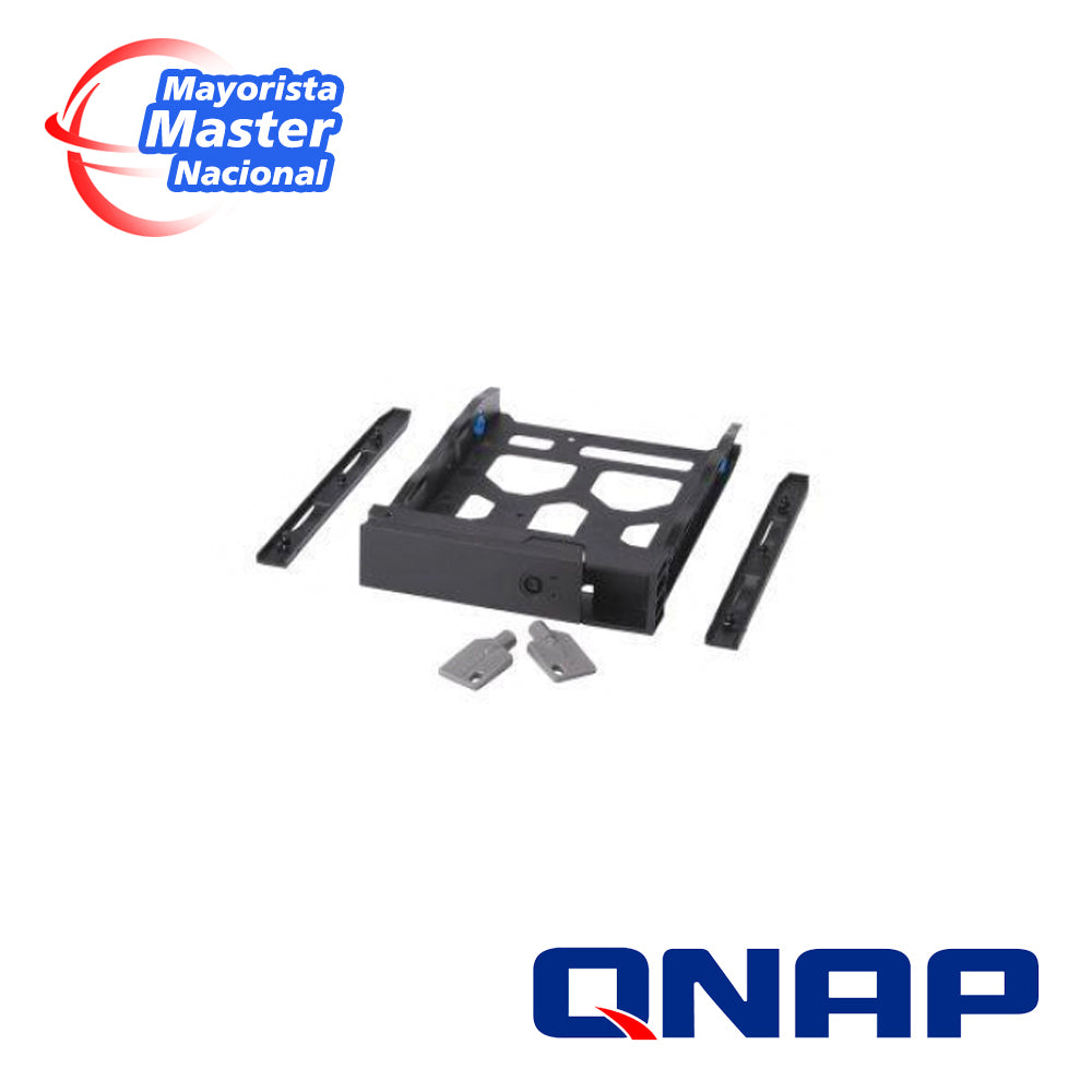 QNAP TRAY-35-BLK01 3.5" HDD TRAY WITH KEY LOCK AND TWO KEYS, BLACK AND PLASTIC, 2.5" AND 3.5" SCREW PACKS INCLUDED.
