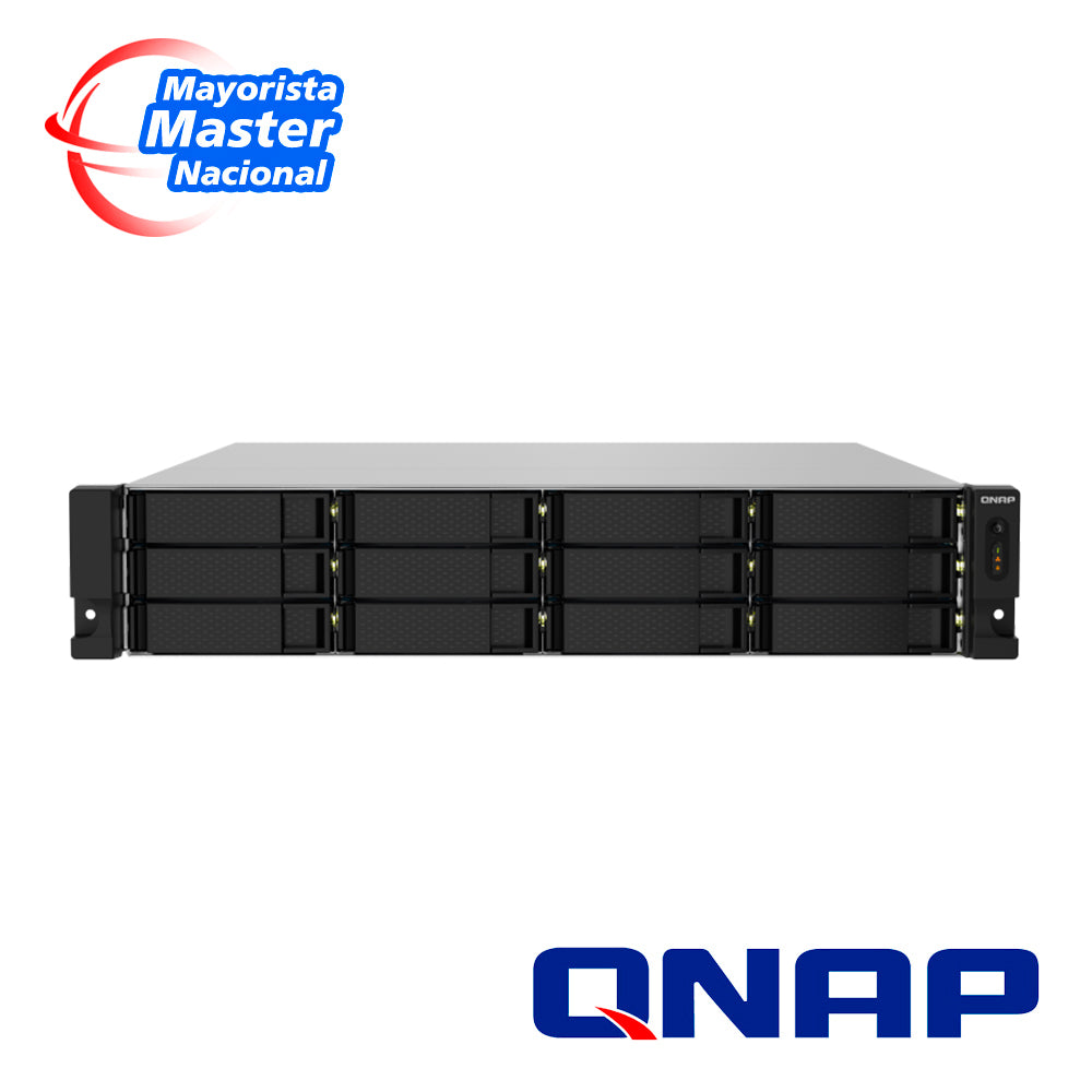 NAS QNAP TS-1232PXU-RP-4G-US / PROCESADOR ANNARPUNA LABS APLINE / MEMORIA RAM 4GB / 12 BAHIAS FRONTALES SATA 3.5 PULGADA