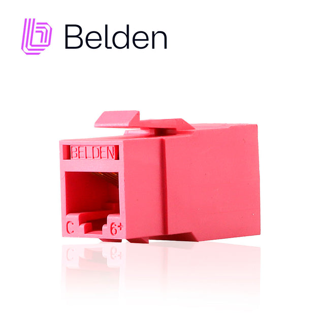 CONECTOR MODULAR JACK RJ45 CAT6 REVCONNECT BELDEN RV6MJKUTR-S1 ESTILO KEYCONNECT ROJO CLARO COMPATIBLE CON FACEPLATE AX1