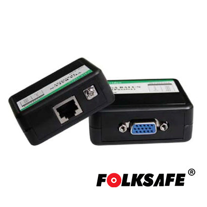EXTENSOR DE VIDEO VGA, FOLKSAFE FS-6001P TRANSMISOR/RECEPTOR, SOPORTA HASTA 180MTS RESOLUCION DE 640 X 480(CHECAR TABLA 