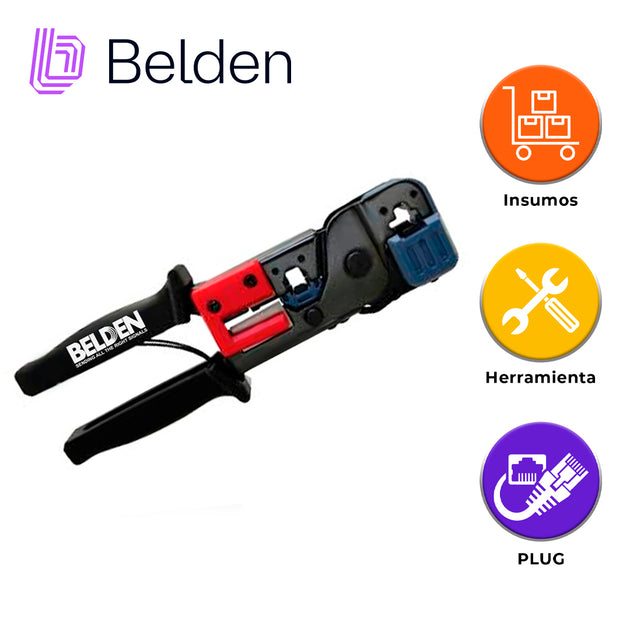 PINZA PARA TERMINACION DE CONECTORES PLUG RJ45/RJ11 / BELDEN / CPRJ11-45 / NEGRO