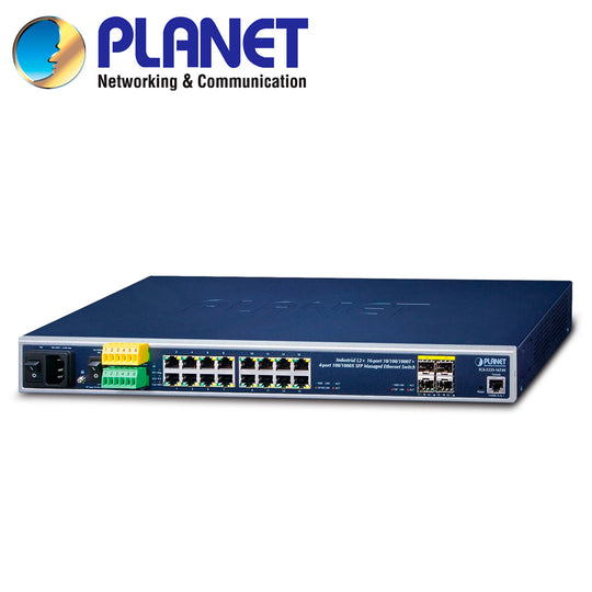 SWITCH INDUSTRIAL ADMINISTRABLE L2+ PLANET IGS-5225-16T4S / 16 PUERTOS RJ45 10/100/1,000MBPS / 4 PUERTOS SFP 100/1,000MB
