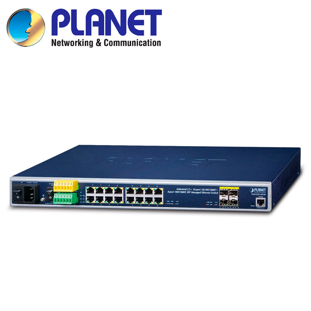SWITCH INDUSTRIAL ADMINISTRABLE L2+ PLANET IGS-5225-16T4S / 16 PUERTOS RJ45 10/100/1,000MBPS / 4 PUERTOS SFP 100/1,000MB