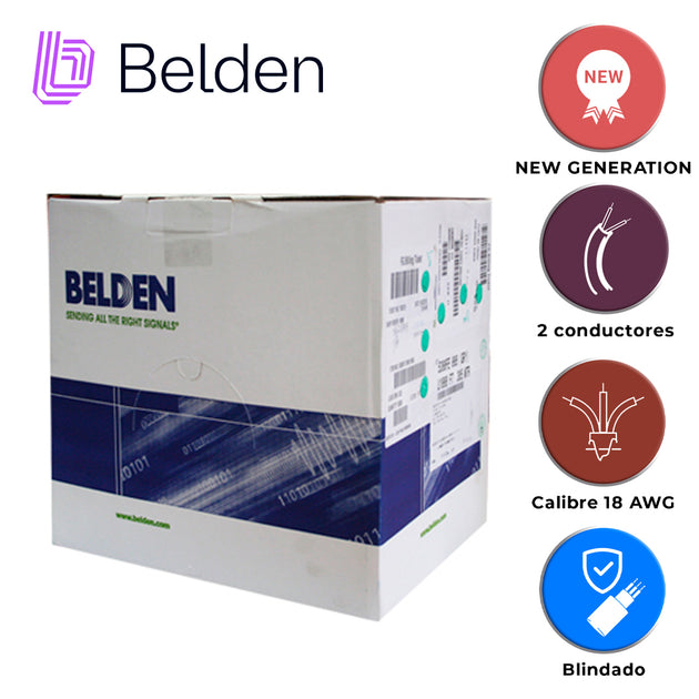 CABLE DE AUDIO COMERCIAL Y SEGURIDAD BELDEN 5300FE 008U1000 / INTERIOR / GRIS / 2 CONDUCTORES / 18 AWG / MULTIFILAR / FO