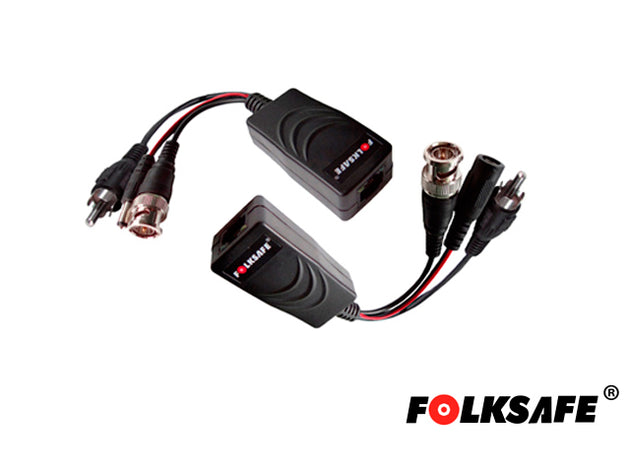 TRANSCEPTOR HD FOLKSAFE, TRANSMISOR/RECEPTOR DE VIDEO, AUDIO Y VOLTAJE(12V/24V, DC/AC),COMPATIBLE CON TODOS LAS MARCAS D