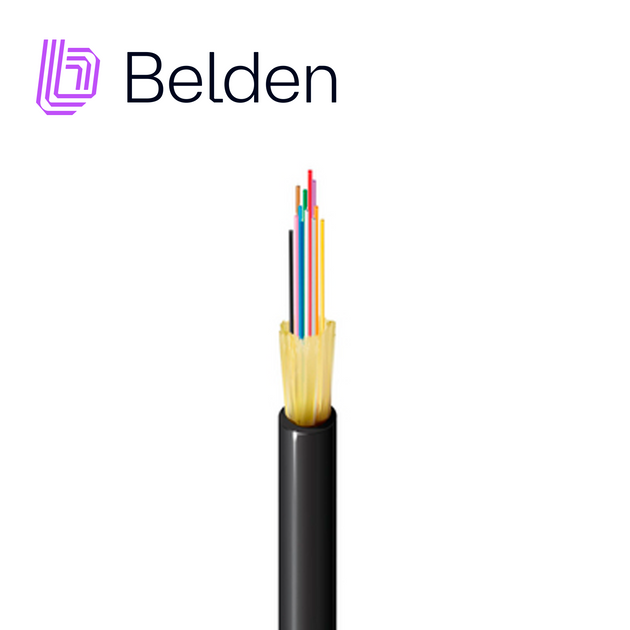 FIBRA OPTICA BELDEN FDSD012P9 / INTERIOR / EXTERIOR / NEGRO / OS2 / 12 HILOS / FORRO PVC / OFNR / PLENUM / BOBINA / 1,64