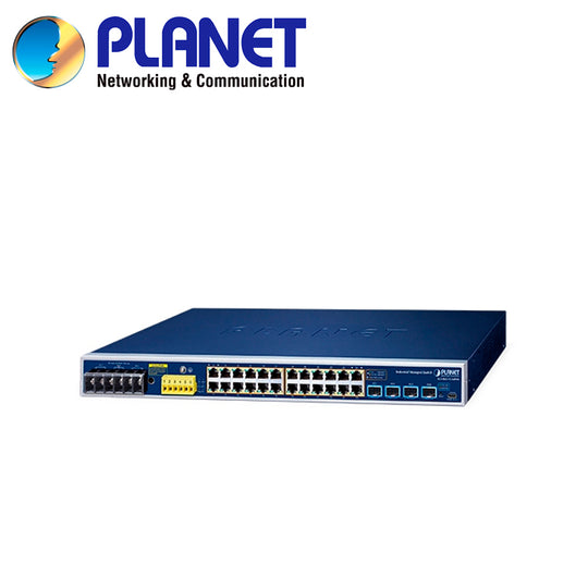 SWITCH INDUSTRIAL POE ADMINISTRABLE L2+ PLANET IGS-R4215-24P4X / 24 PUERTOS RJ45 POEAF/AT 10/100/1,000MBPS / 4 PUERTOS S