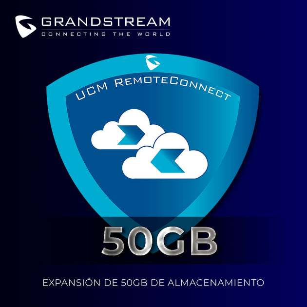 SUSCRIPCION GRANDSTREAM UCMRC-50GB DE ALMACENAMIENTO EXTRA EN LA NUBE PARA PLANES BASICO, PLUS, PRO, BUSINESS Y ENTERPRI