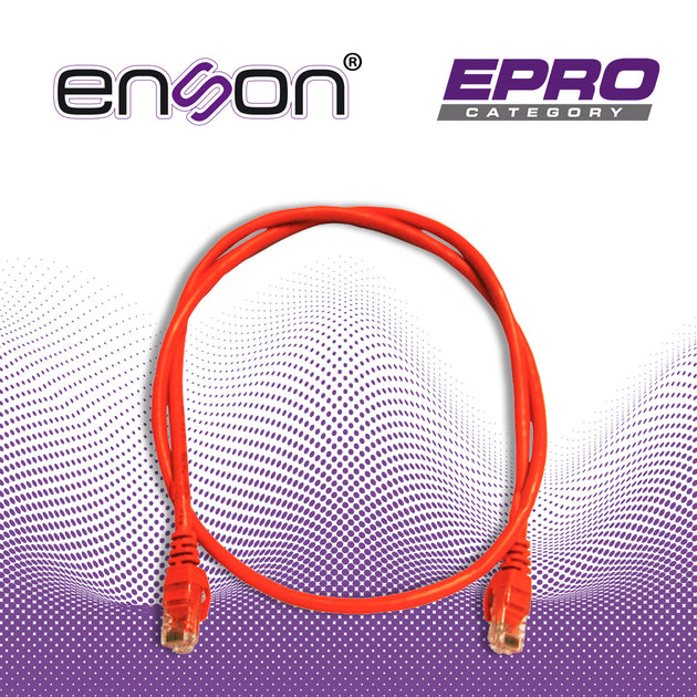PATCHCORD UTP ENSON P6009O CAT6 90CM NARANJA SERIE EPRO 100-II 100 POR CIENTO COBRE PARA MEJOR IDENTIFICACION DE SOLUCIO