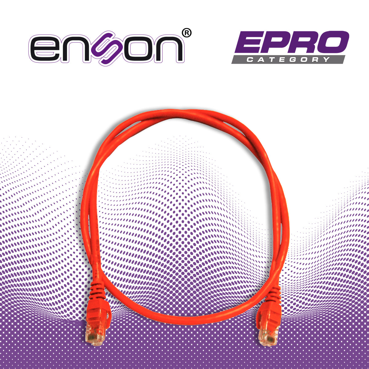 PATCHCORD UTP ENSON P6009O CAT6 90CM NARANJA SERIE EPRO 100-II 100 POR CIENTO COBRE PARA MEJOR IDENTIFICACION DE SOLUCIO
