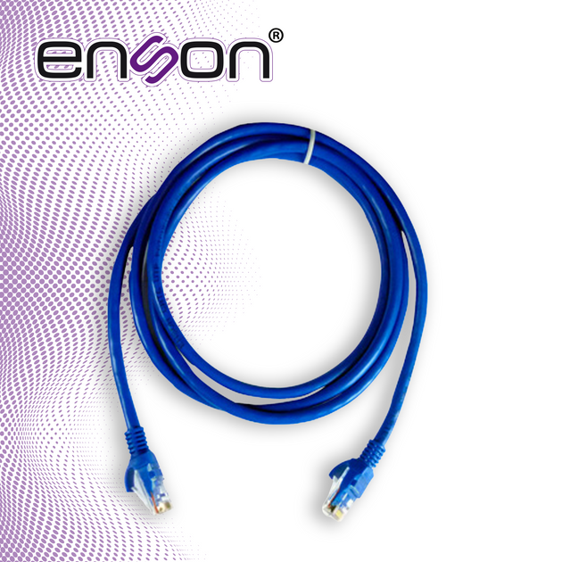 PATCHCORD UTP CAT6 ENSON P6P30 SERIE PRO-II CALIBRE 24 AWG DE 3 METROS FORRO PVC COLOR AZUL PARA USO EN INTERIORES PARA 