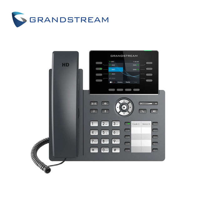 TELEFONO IP GRADO CARRIER WIFI 6 GRANDSTREAM GRP2634 / 12 CUENTAS SIP / 8 LINEAS / 8 TECLAS DE LINEAS / 10 TECLAS EXTENS