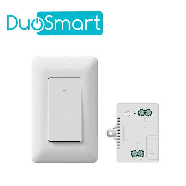 SWITCH APAGADOR CINETICO WIFI 2.4 GHZ DUOSMART A17 / 1 UNIDAD TRANSMISORA SIN CABLES / 1 RECEPTOR RF433 MHZ / COMPATIBLE