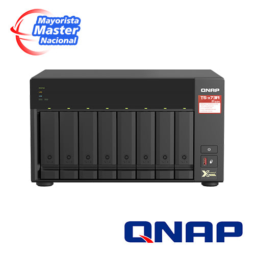 NAS QNAP TS-873A-8G-US / PROCESADOR AMD RYZEN V1500B / MEMORIA RAM 8GB / 8 BAHIAS FRONTALES SATA 3.5 PULGADAS Y 2.5 PULG