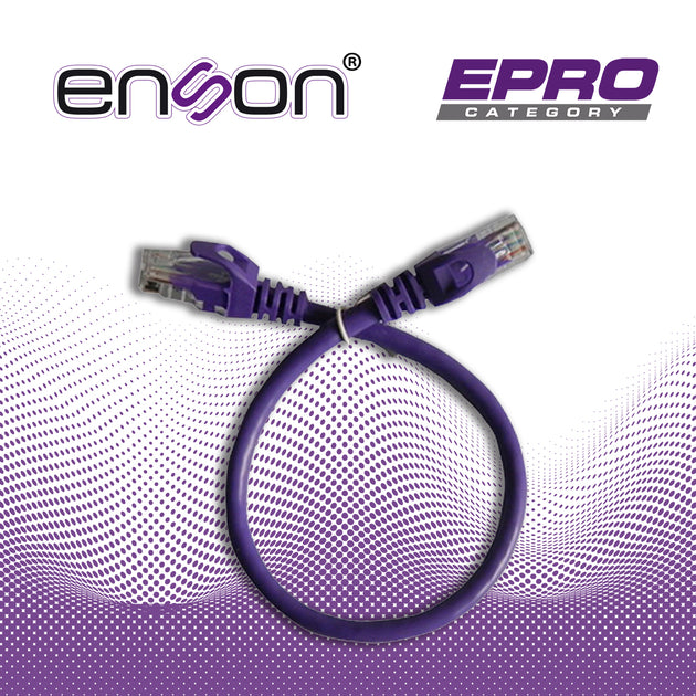 PATCHCORD UTP ENSON P6003P CAT6 30CM MORADO SERIE EPRO 100-II 100 POR CIENTO COBRE PARA MEJOR IDENTIFICACION DE SOLUCION
