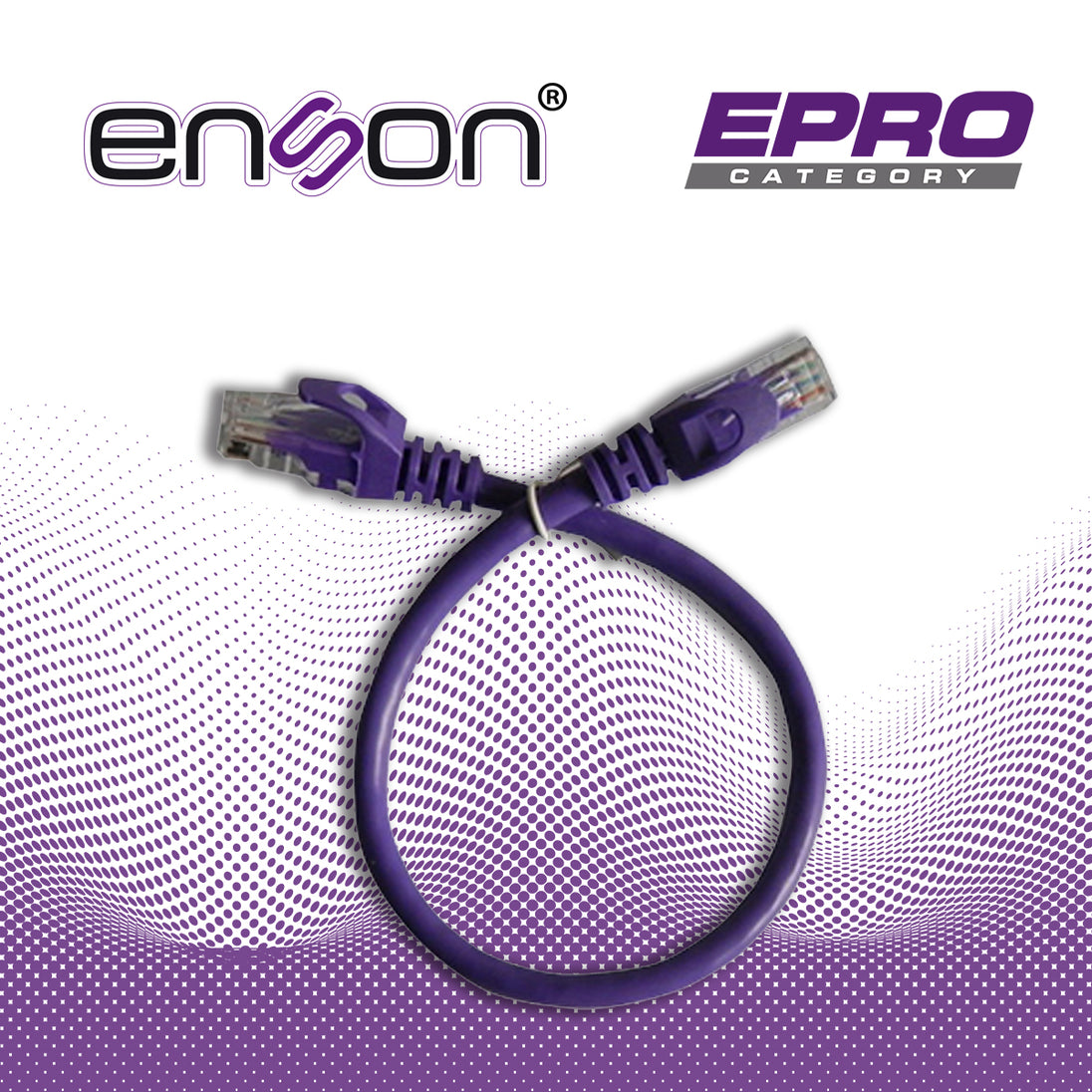 PATCHCORD UTP ENSON P6003P CAT6 30CM MORADO SERIE EPRO 100-II 100 POR CIENTO COBRE PARA MEJOR IDENTIFICACION DE SOLUCION