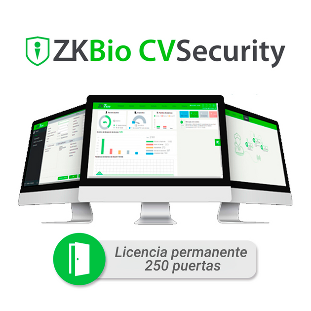 LICENCIA BIO CVSECURITY MODULO DE ACCESO ZKCV-AC-P250 PARA 250 PUERTAS PERMANENTE COMPATIBLE CON EQUIPOS INBIO PRO, SPEE