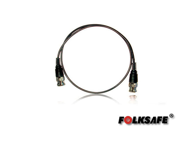 CABLE DE VIDEO BNC60 FOLKSAFE, COAXIAL DELGADO COLOR NEGRO, COMPATIBLE CON TECNOLOGIAS ANALOGAS Y HD, 60CM DE LARGO CON 