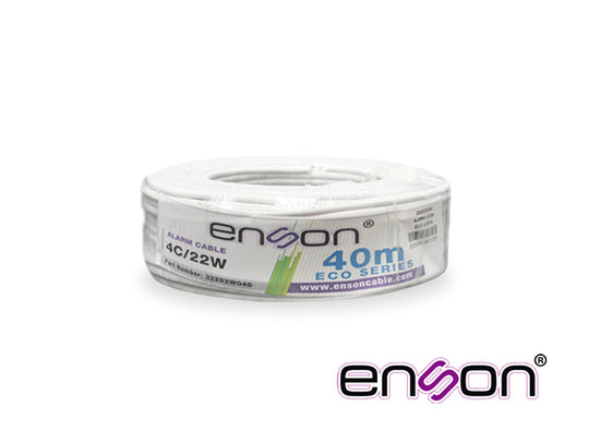 CABLE DE ALARMA ENSON 32202W040 SERIE ECO MULTIFILAR 4C/22 AWG BOBINA DE 40 METROS FORRO PVC COLOR BLANCO PARA USO INTER