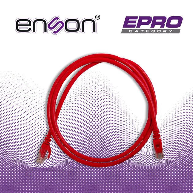 PATCHCORD UTP ENSON P6012R CAT6 120CM ROJO SERIE EPRO 100-II 100 POR CIENTO COBRE PARA MEJOR IDENTIFICACION DE SOLUCIONE