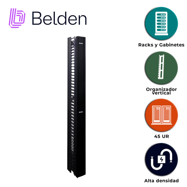 ORGANIZADOR VERTICAL BELDEN BHVHH06 DE ALTA DENSIDAD 6PULGADAS ANCHO 84 PULGADAS ALTO ADMINISTRACION FRONTAL Y POSTERIOR