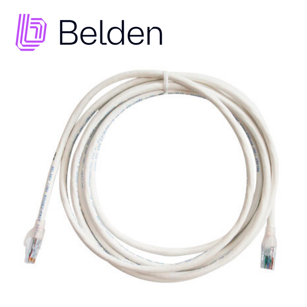 PATCH CORD TRACEABLE UTP CAT6A BELDEN CAT1109002 / INTERIOR / BLANCO / 4 PARES / 24 AWG / FORRO PVC / CMR / 2 PIES 0.6 M