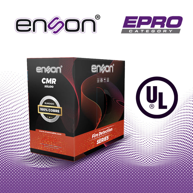 CABLE PARA DETECCION DE INCENDIO ENSON EPRO-5320F FORRO PVC ROJO CMR RISER-FPLR BLINDADO 2C/18AWG 100 POR CIENTO COBRE C