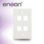PLACA DE PARED (FACEPLATE) UNIVERSAL ENS-FP64 ENSON 4 PUERTOS ESTILO KEYCONNE...