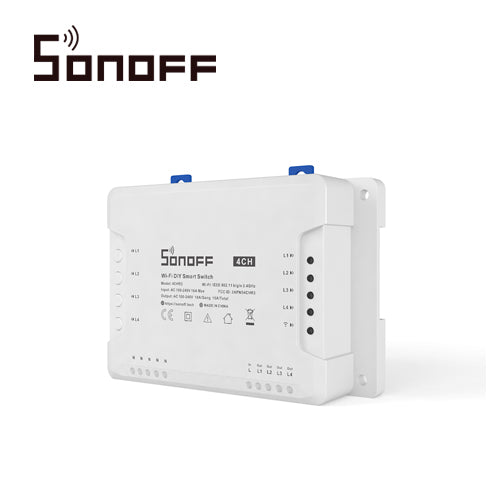 INTERRUPTOR INTELIGENTE CON 4 RELEVADORES NC/NO SONOFF 4CH PRO R3 WIFI 2.4 GHZ HASTA 10AMP POR CANAL 40 AMP TOTALES PARA