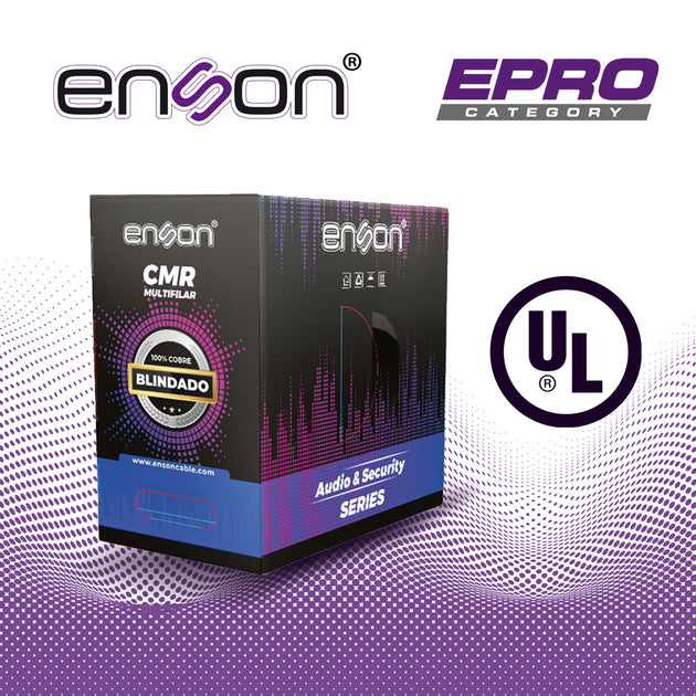 CABLE PARA AUDIO Y SEGURIDAD ENSON EPRO-5500F 2C/22AWG MULTIFILAR 100 POR CIENTO COBRE FORRO DE PVC CMR COLOR GRIS BLIND