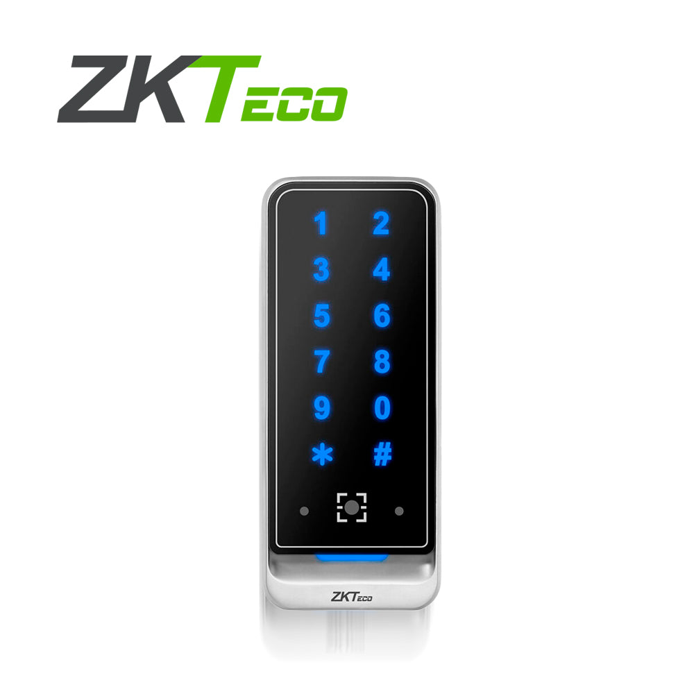 LECTOR CON TECLADO, RFID 125KHZ Y CODIGOS QR DE ZKTECO QR600-VK-E FABRICADO EN METAL COMPATIBLE CON LA APP MOVIL DE BIOS