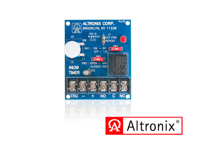 TEMPORIZADOR PROGRAMABLE / RANGO DE PROGRAMACION DE 1 SEGUNDO A 60 MINUTOS / 6030 ALTRONIX / VOLTAJE DE 6 O 12 VCD CONSU