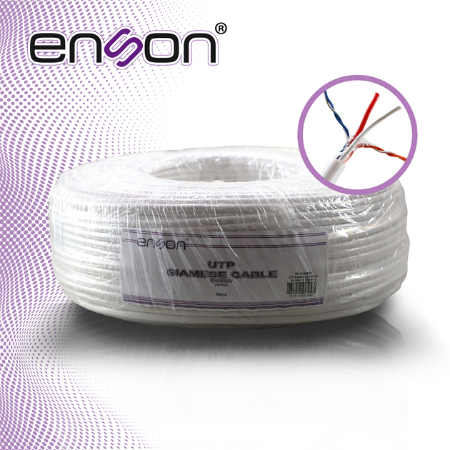 CABLE UTP SIAMES ENSON 52101W250 4C PARA DATOS Y DOS CABLES CALIBRE 18AWG (ROJO Y NEGRO) PARA ALIMENTACION, DISEÑADO PAR