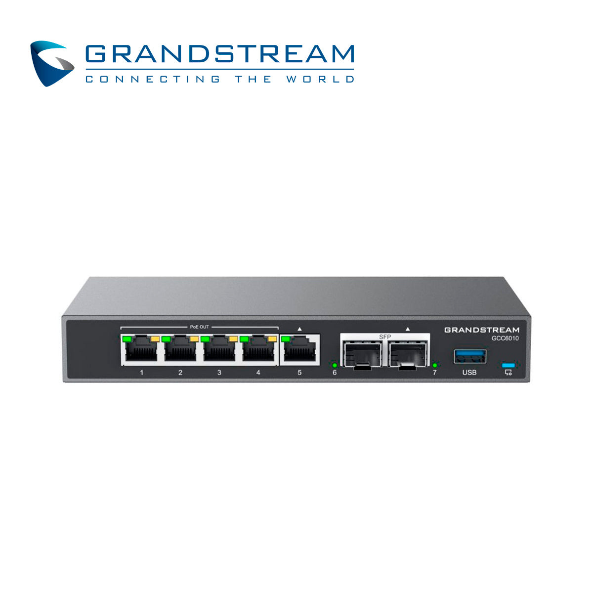 DISPOSITIVO 4 EN 1 GRANDSTREAM GCC6010 CONMUTADOR IP / FIREWALL / RUTEADOR VPN / SWITCH 5 PUERTOS GIGA WAN/LAN / 4 PUERT