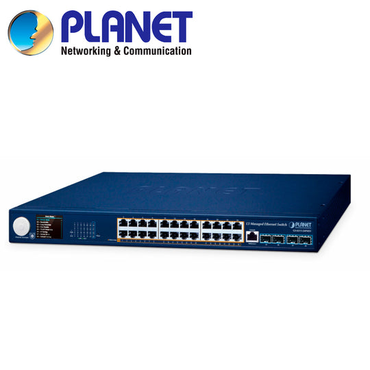 SWITCH POE ADMINISTRABLE L3 PLANET GS-6311-24P4XV / 24 PUERTOS RJ45 POE AF/AT 10M/100M/1,000M/2.5GBPS / 4 PUERTOS SFP+ 1