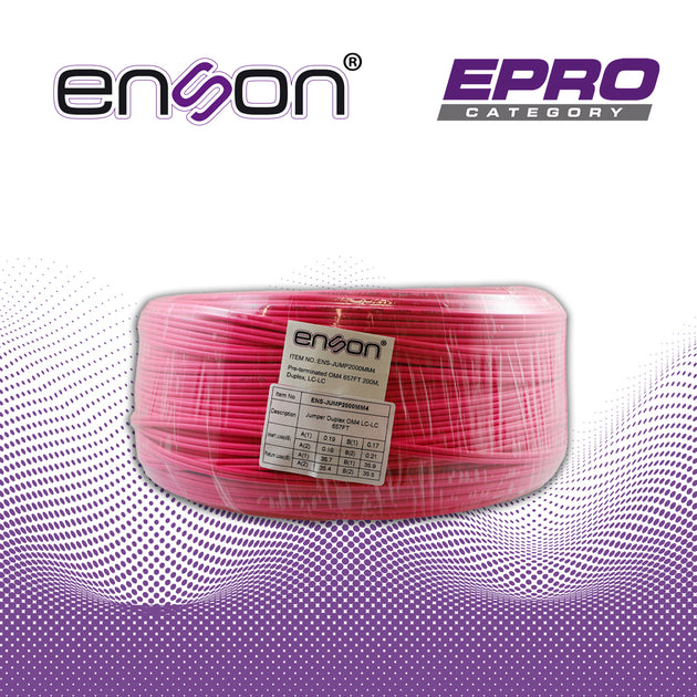 FIBRA OPTICA ENSON ENS-JUMP2000MM4 DE 200 METROS MULTIMODO OM4 ARMADA Y TERMINADA