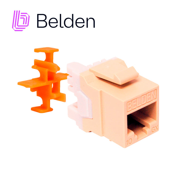 CONECTOR MODULAR JACK RJ45 CAT6A BELDEN AX103073 ESTILO KEYCONNECT MARFIL COMPATIBLE CON FACEPLATE AX102660,AX102655,AX1