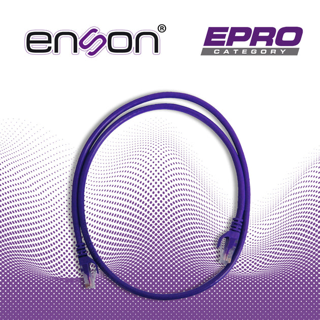 PATCHCORD UTP ENSON P6009P CAT6 90CM MORADO SERIE EPRO 100-II 100 POR CIENTO COBRE PARA MEJOR IDENTIFICACION DE SOLUCION
