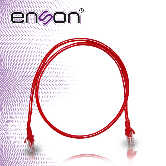 PATCHCORD UTP CAT6 ENSON P6P03 SERIE PRO-II CALIBRE 24 AWG DE 90 CM FORRO PVC COLOR ROJO