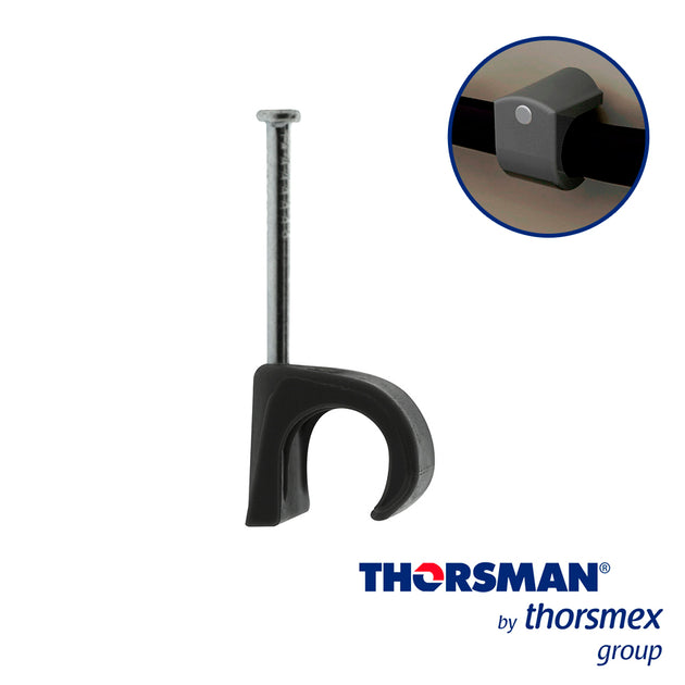 GRAPAS SUJETHOR THORSMAN 3104-00100 TC 10-14 CAJA 100PZAS, COLOR GRIS, IDEAL PARA CABLE CALIBRE 4 A 2, CLAVO GALVANIZADO