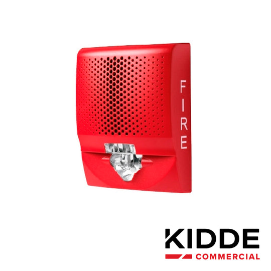 ALTAVOZ DE PARED / LUZ ESTROBOSCOPICA KIDDE G4SVRF, 15-110cd, ROJO, ALTA FIDELIDAD 520HZ / SALIDA DE AUDIO DE 90dBA / CO