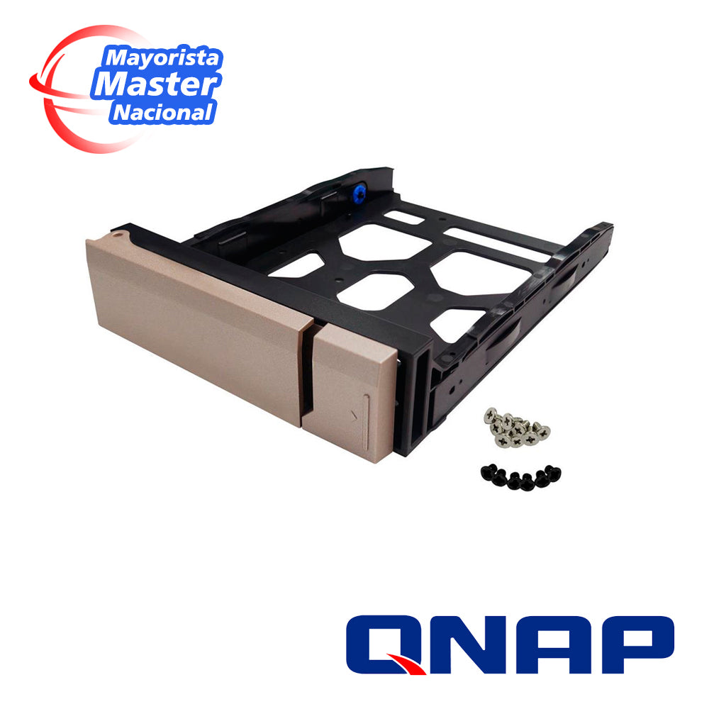 QNAP TRAY-35-NK-GLD01 GOLD HDD TRAY V1 FOR 3.5" AND 2.5" DRIVES WITHOUT KEY LOCK, BLACK, PLASTIC WITH 6 X SCREWS FOR 2.5