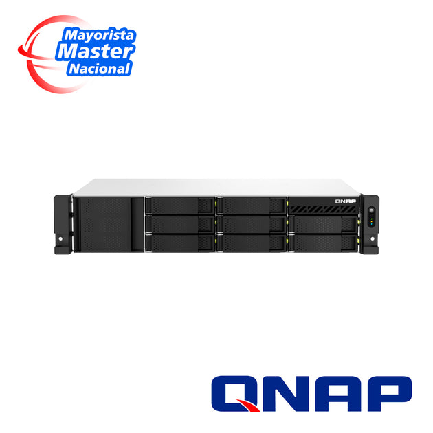 NAS QNAP TS-873AEU-4G-US / PROCESADOR AMD RYZEN V1500B / MEMORIA RAM 4GB / 8 BAHIAS FRONTALES SATA 3.5 PULGADAS Y 2.5 PU