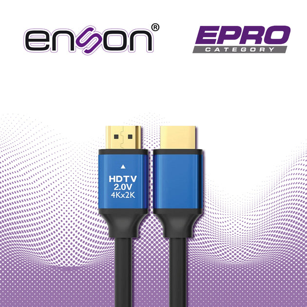 CABLE HDMI 4K PRO ENSON ENS-HDMI3ME DE 3 METROS SOPORTA RESOLUCIONES DE HASTA 4K COLOR NEGRO PARA INTERIOR